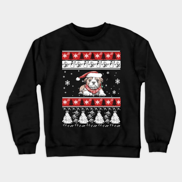 Bulldog Ugly Christmas Sweater Gifts Ideas Crewneck Sweatshirt by uglygiftideas